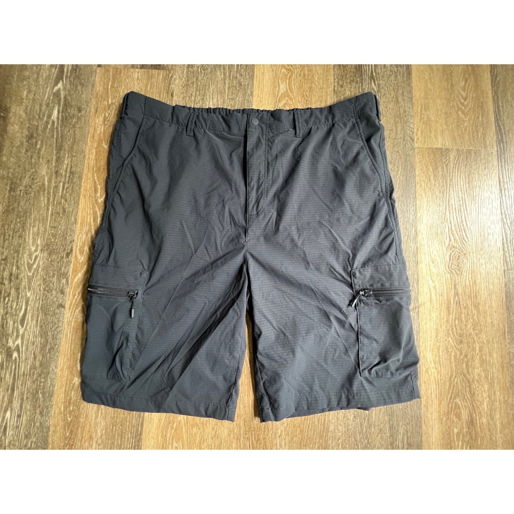Roundtree & Yorke Performance Shorts Mens 44 Black Ripstop Cargo Utility